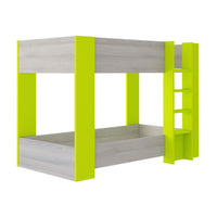 Letto a castello 2087 rovere grigio e lime 196.5x108x5x145.6H