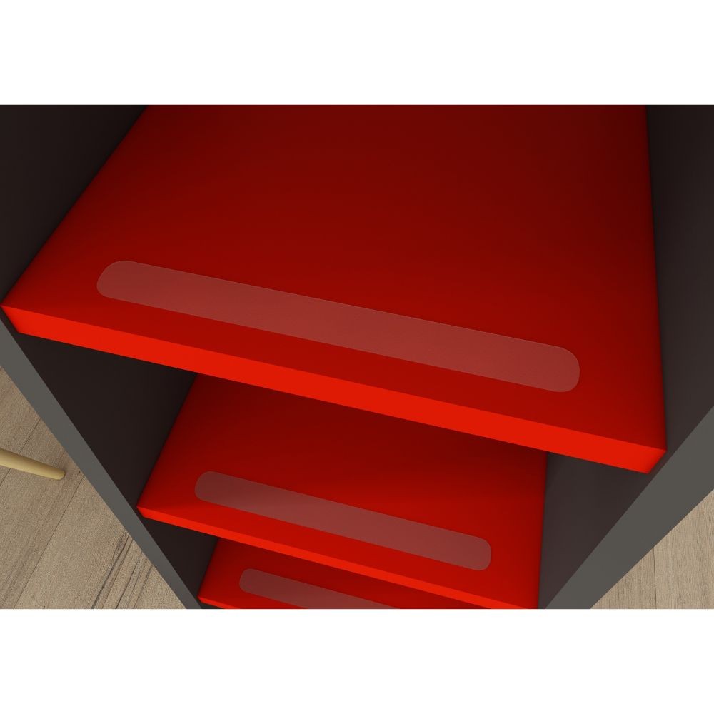 Letto a soppalco con postazione gamer colore antracite rosso 5000