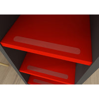 Letto a soppalco con postazione gamer colore antracite rosso 5000