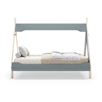 Letto a tenda singolo Nora verde petrolio e bianco 205,6x104,1x162,4 – Un rifugio da sogno per grandi avventure