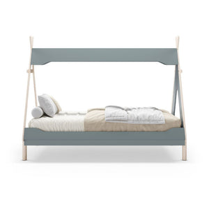 Letto a tenda singolo Nora verde petrolio e bianco 205,6x104,1x162,4 – Un rifugio da sogno per grandi avventure