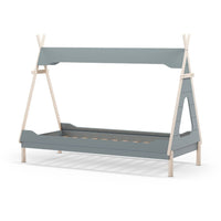 Letto a tenda singolo Nora verde petrolio e bianco 205,6x104,1x162,4 – Un rifugio da sogno per grandi avventure