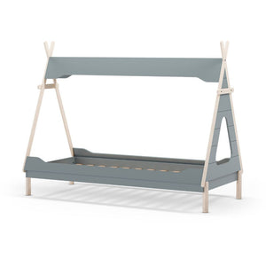 Letto a tenda singolo Nora verde petrolio e bianco 205,6x104,1x162,4 – Un rifugio da sogno per grandi avventure