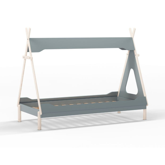 Letto a tenda singolo Nora verde petrolio e bianco 205,6x104,1x162,4 – Un rifugio da sogno per grandi avventure