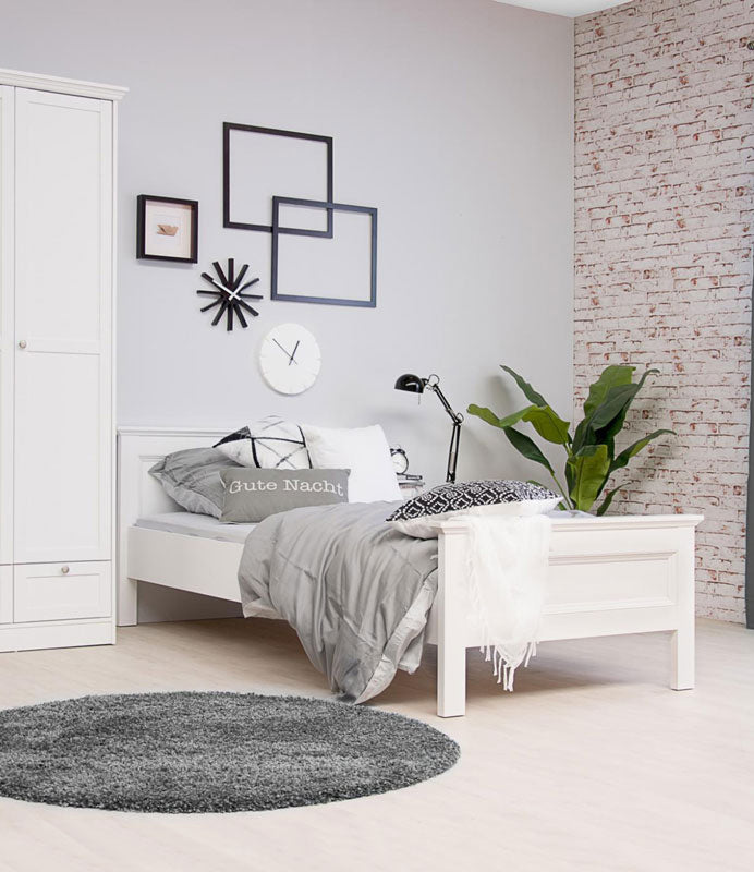 Letto singolo per camerette in finitura Bianca, 90 x 200, ZFRLETLAND61