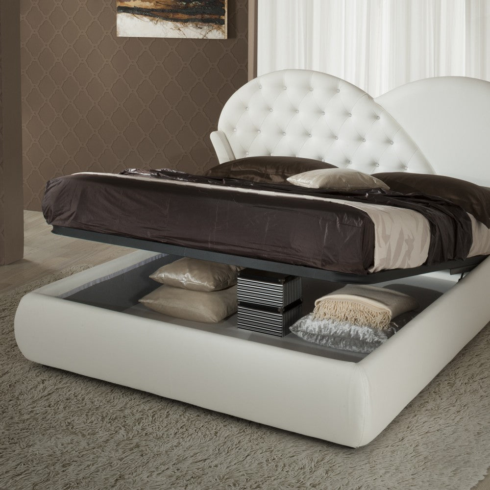 Letto con contenitore Marubi colore bianco