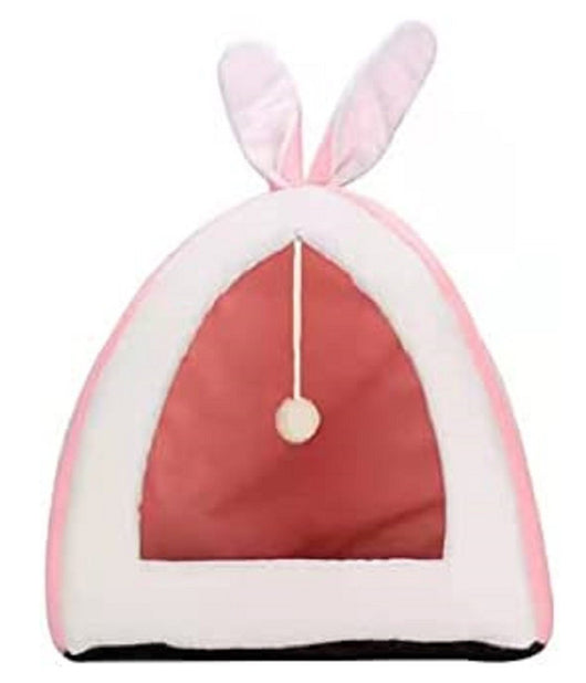 Trade Shop - Letto Cuscino Cuccia Per Gatti Animali Taglia M Coniglio Rosa 33 X 33 X 36 Cm -