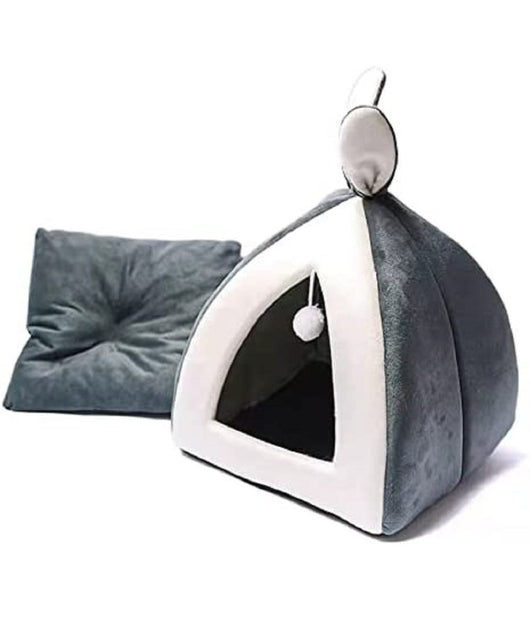 Trade Shop - Letto Cuscino Cuccia Per Gatti Di Piccola Taglia S Coniglio Grigio 28x28x29cm -