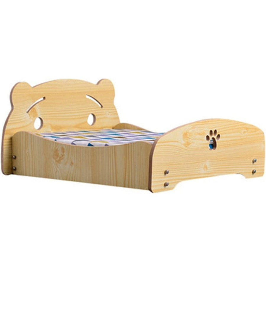 Letto Cuscino Per Cani Gatti Animali Domestici Durevole In Legno 47 X 42 X 23cm         