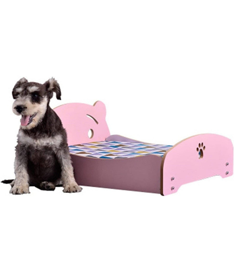 Trade Shop - Letto Cuscino Per Cani Gatti Animali Domestici Durevole In Legno 68 X 55 X 23 Cm -
