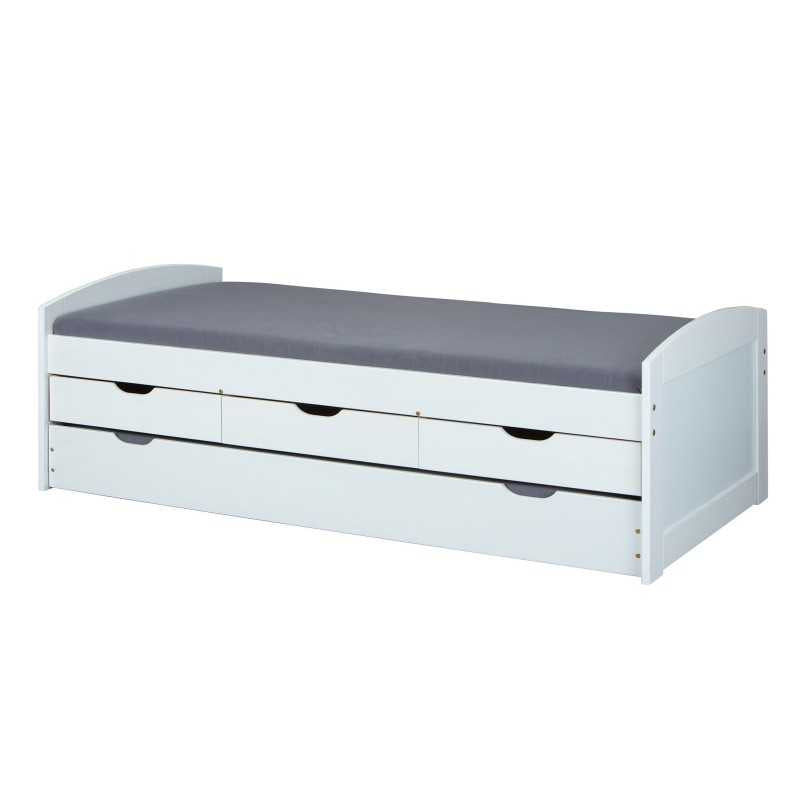Letto Inter Link con cassetti contenitore e secondo letto inferiore ad estrazione dim. 98x195x63h