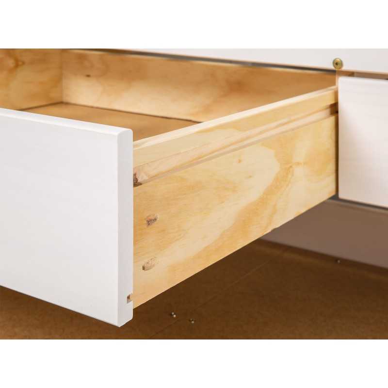 Letto Inter Link con cassetti contenitore e secondo letto inferiore ad estrazione dim. 98x195x63h