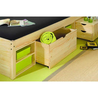 Letto Inter Link con contenitori e comodino con ruote Dim. 146x209x47,5h