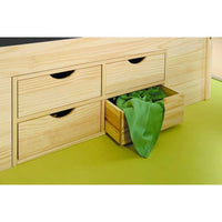 Letto Inter Link con contenitori e comodino con ruote Dim. 146x209x47,5h