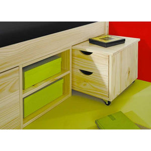 Letto Inter Link con contenitori e comodino con ruote Dim. 146x209x47,5h