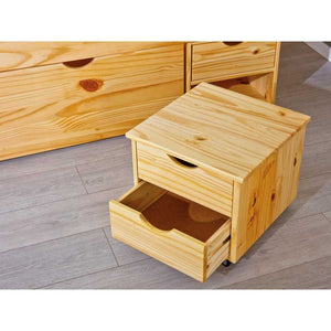 Letto Inter Link con contenitori e comodino con ruote Dim. 166,5x209x47,5h