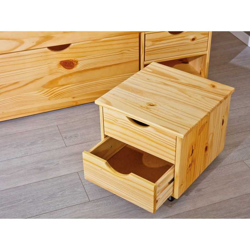 Letto Inter Link con contenitori e comodino con ruote Dim. 186,5x209x47,5h