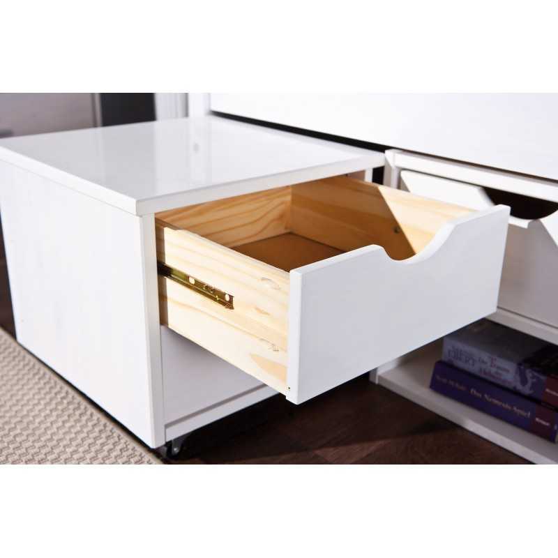 Letto Inter Link  con vani contenitore e comodino con ruote incluse