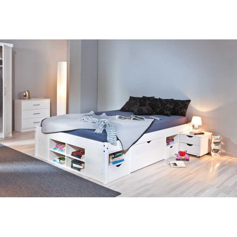 Letto Inter Link con vani contenitore e comodino con ruote incluse