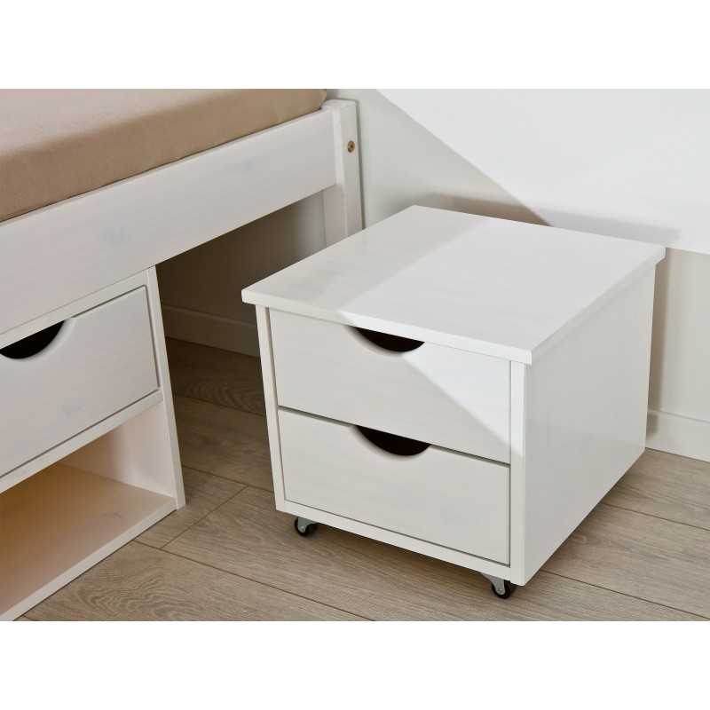 Letto Inter Link con vani contenitore e comodino con ruote incluse