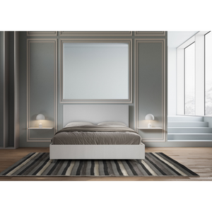 Letto Matrimoniale 160x190 cm struttura bianco frassino testata Level - Bianco,Similpelle,Contenitore