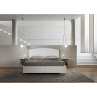 Letto Matrimoniale 160x200 cm struttura bianco frassino testata Antilia - Bianco,Similpelle,Contenitore