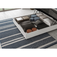 Letto Matrimoniale 160x200 cm struttura bianco frassino testata Level - Similpelle,Cappuccino,Contenitore