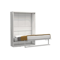 Letto matrimoniale a scomparsa Loft bianco 152x44x208H - rete in legno