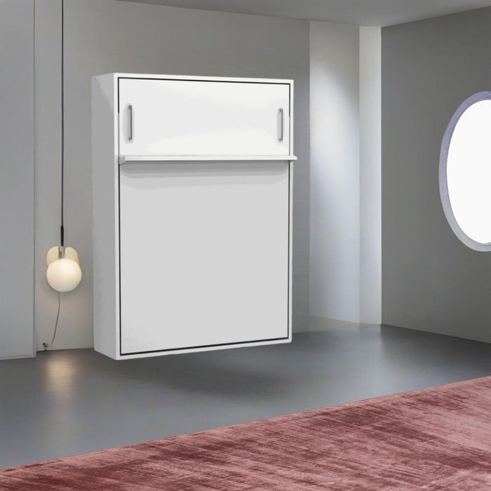 Letto matrimoniale a scomparsa Loft bianco 152x44x208H - rete in legno