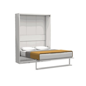 Letto matrimoniale a scomparsa Loft bianco 152x44x208H - rete in legno