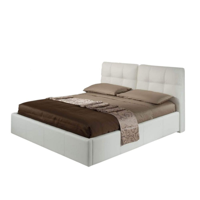 Letto matrimoniale con contenitore Melia bianco