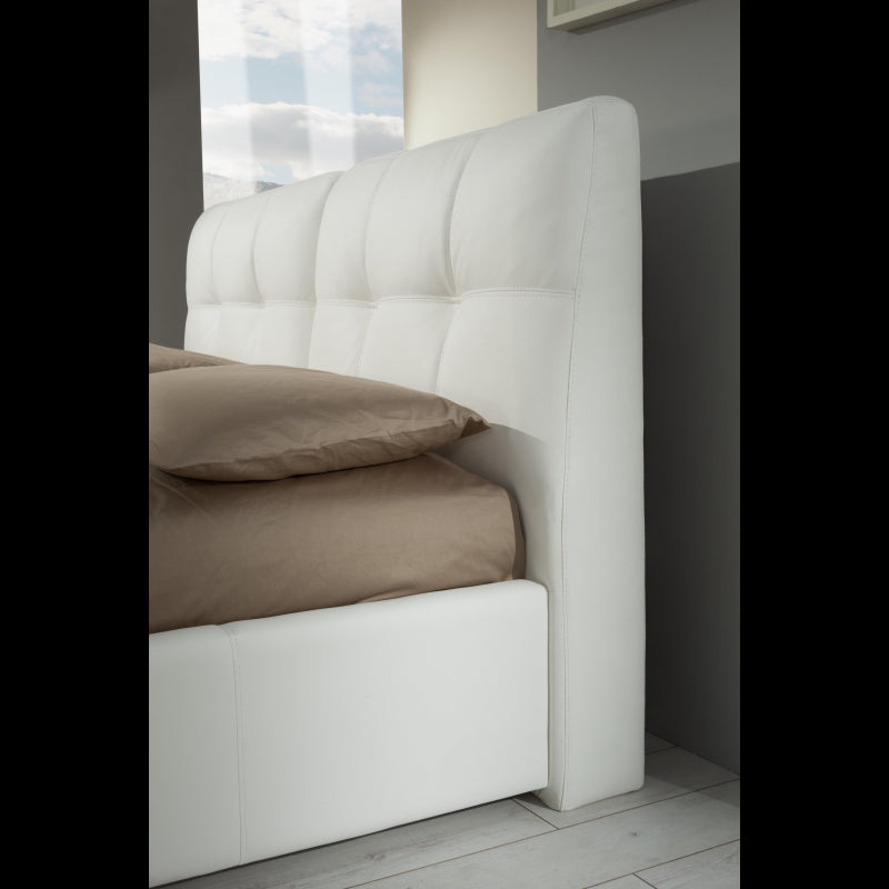 Letto matrimoniale con contenitore Melia bianco