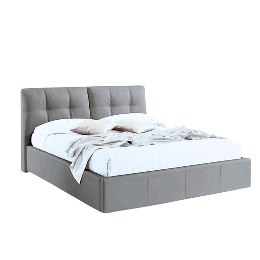 Letto matrimoniale con contenitore Melia tessuto grigio