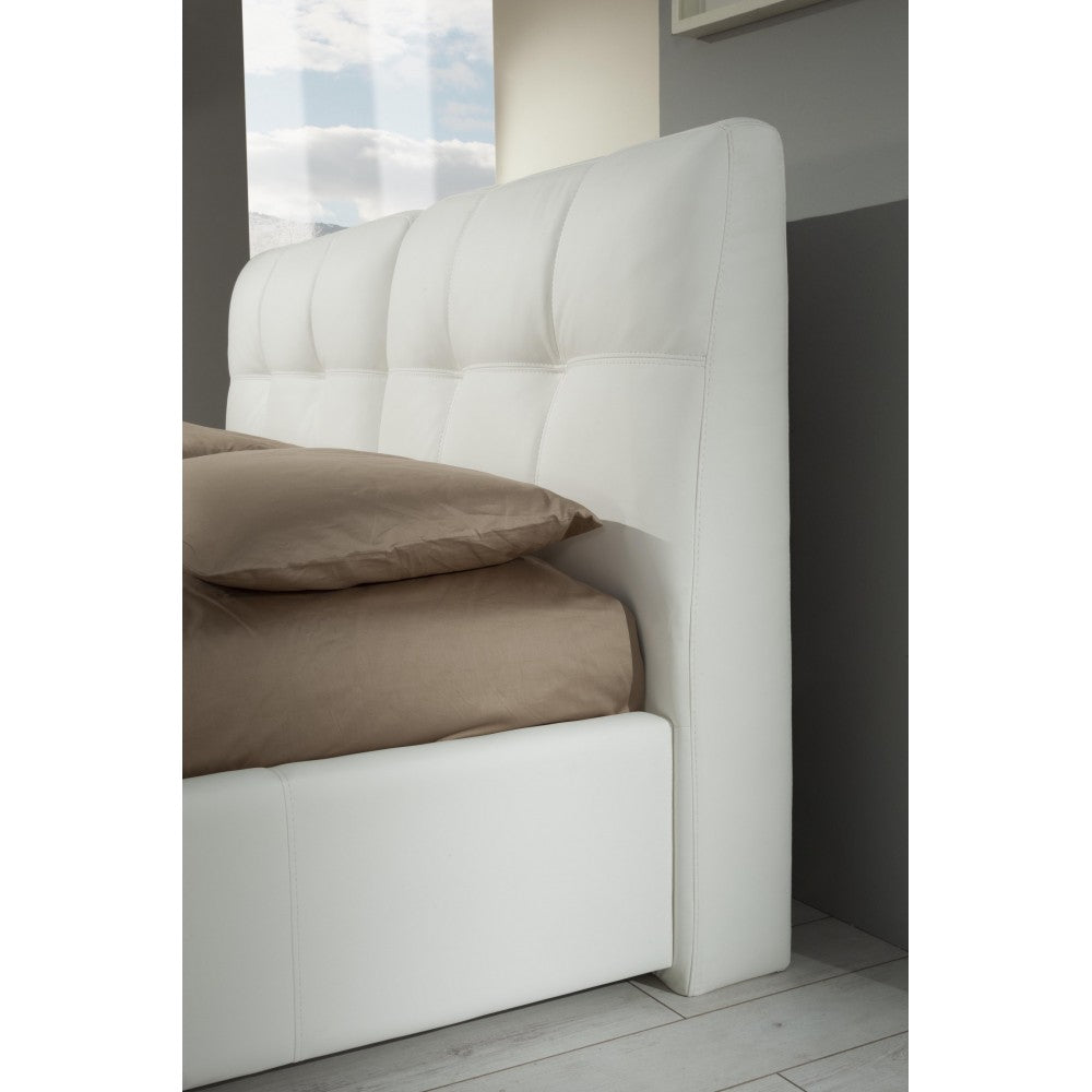 Letto matrimoniale con contenitore Melia tessuto grigio