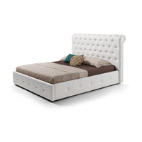 Letto matrimoniale con contenitore Peninsula colore bianco