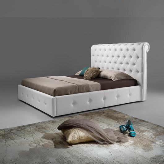 Letto matrimoniale con contenitore Peninsula colore bianco