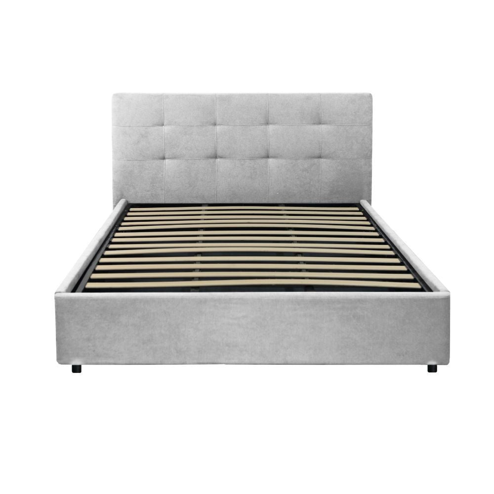 Letto Matrimoniale contenitore Ascoli 182x210x124H tessuto Enjoy grigio