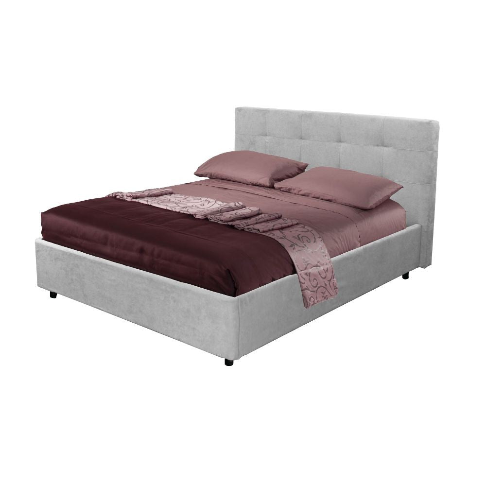 Letto Matrimoniale contenitore Ascoli 182x210x124H tessuto Enjoy grigio