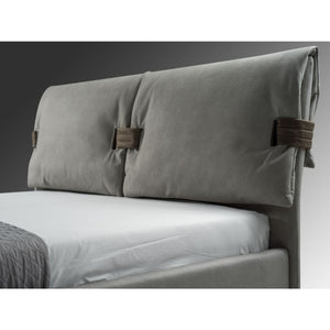 Letto matrimoniale contenitore Grenoble nabuk colore grigio