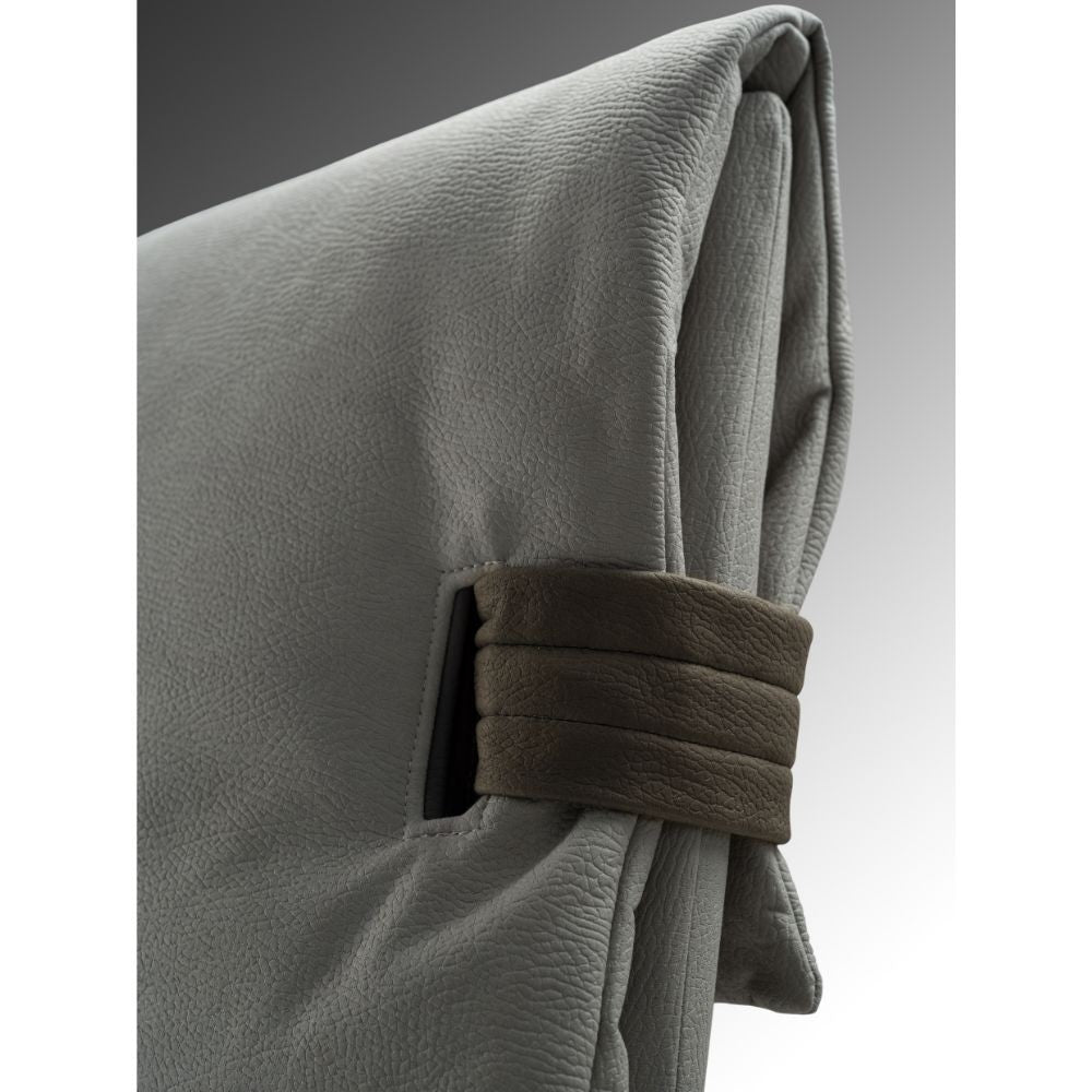 Letto matrimoniale contenitore Grenoble nabuk colore grigio