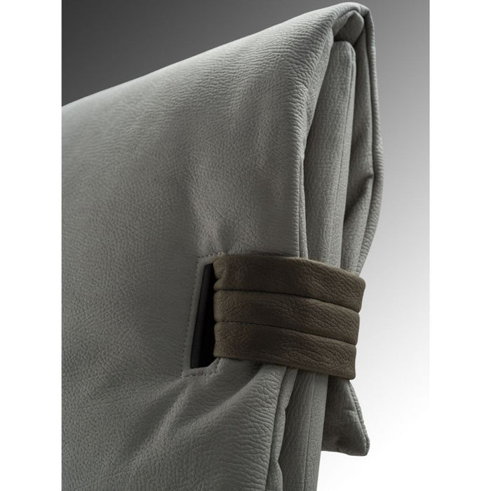 Letto matrimoniale contenitore Grenoble nabuk colore grigio