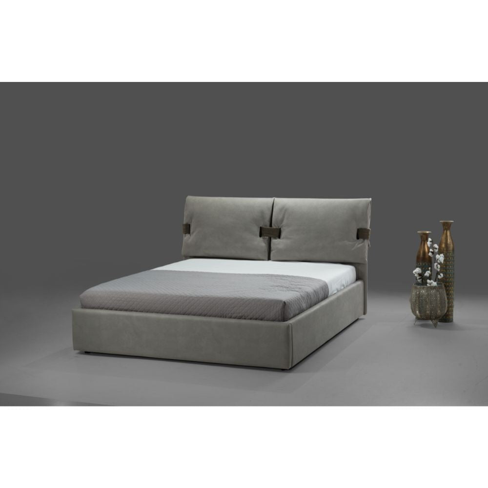 Letto matrimoniale contenitore Grenoble nabuk colore grigio