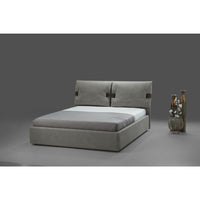 Letto matrimoniale contenitore Grenoble nabuk colore grigio
