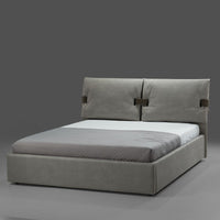 Letto matrimoniale contenitore Grenoble nabuk colore grigio