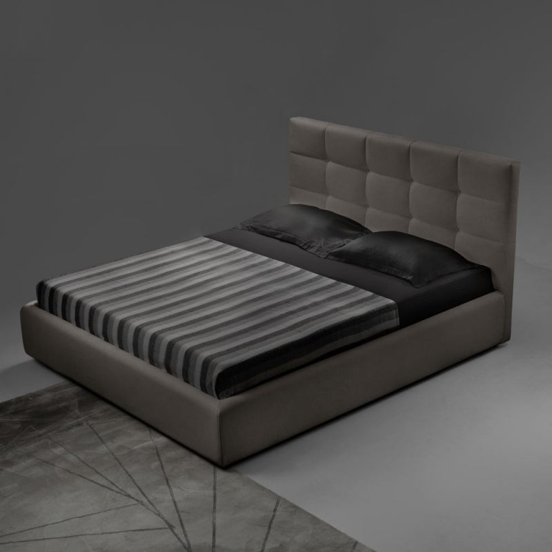 Letto matrimoniale contenitore Napoli tessuto tortora