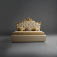 Letto matrimoniale Savoia crema con contenitore