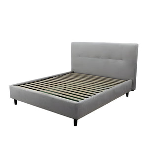 Letto matrimoniale con rete inclusa Snello tessuto colore grigio chiaro