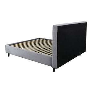 Letto matrimoniale con rete inclusa Snello tessuto colore grigio chiaro