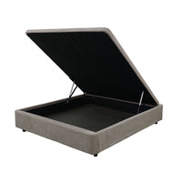 Letto matrimoniale Sommier con contenitore in tessuto taupe 162x192x39H – Praticità compatta