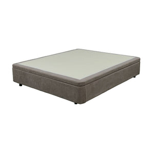 Letto matrimoniale Sommier con contenitore in tessuto taupe 162x192x39H – Praticità compatta